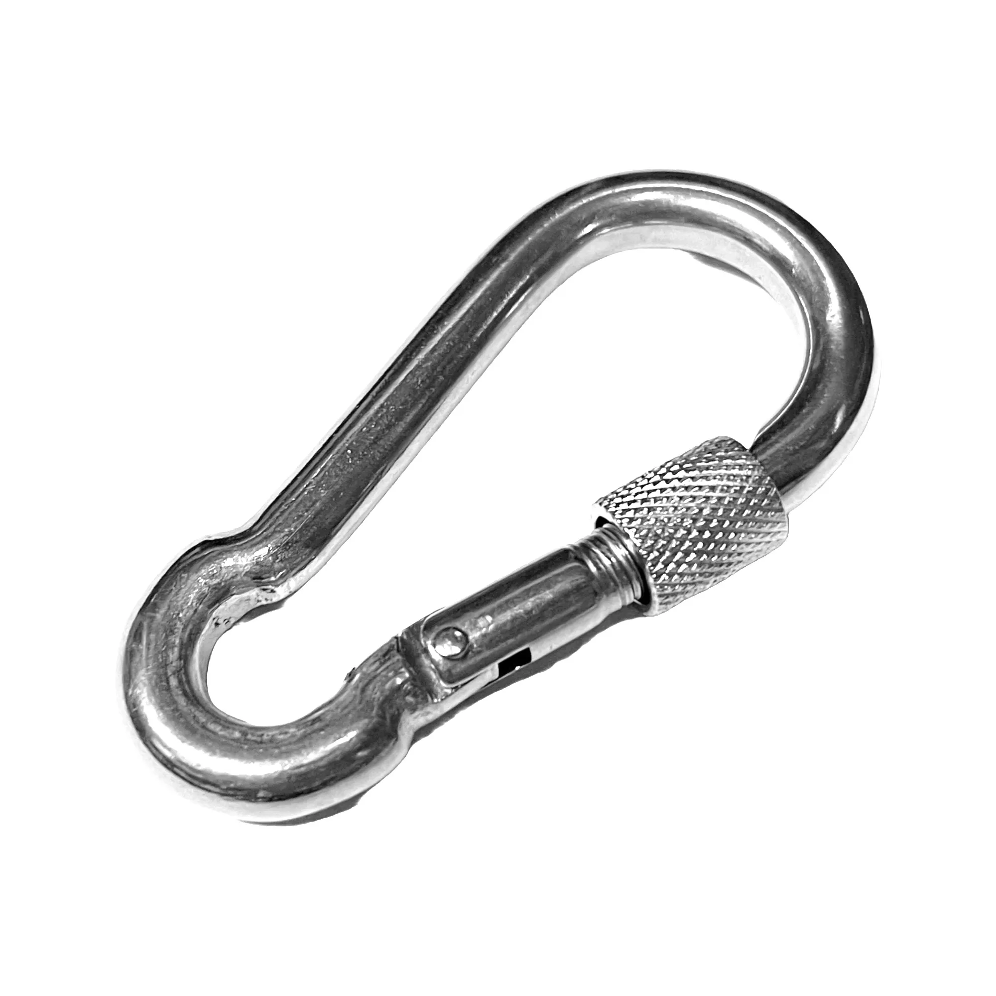 Nirokarabiner mit Sicherung L 80 mm