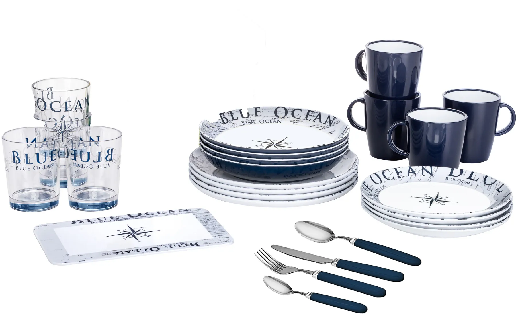 Bootsgeschirr Blue Ocean Set