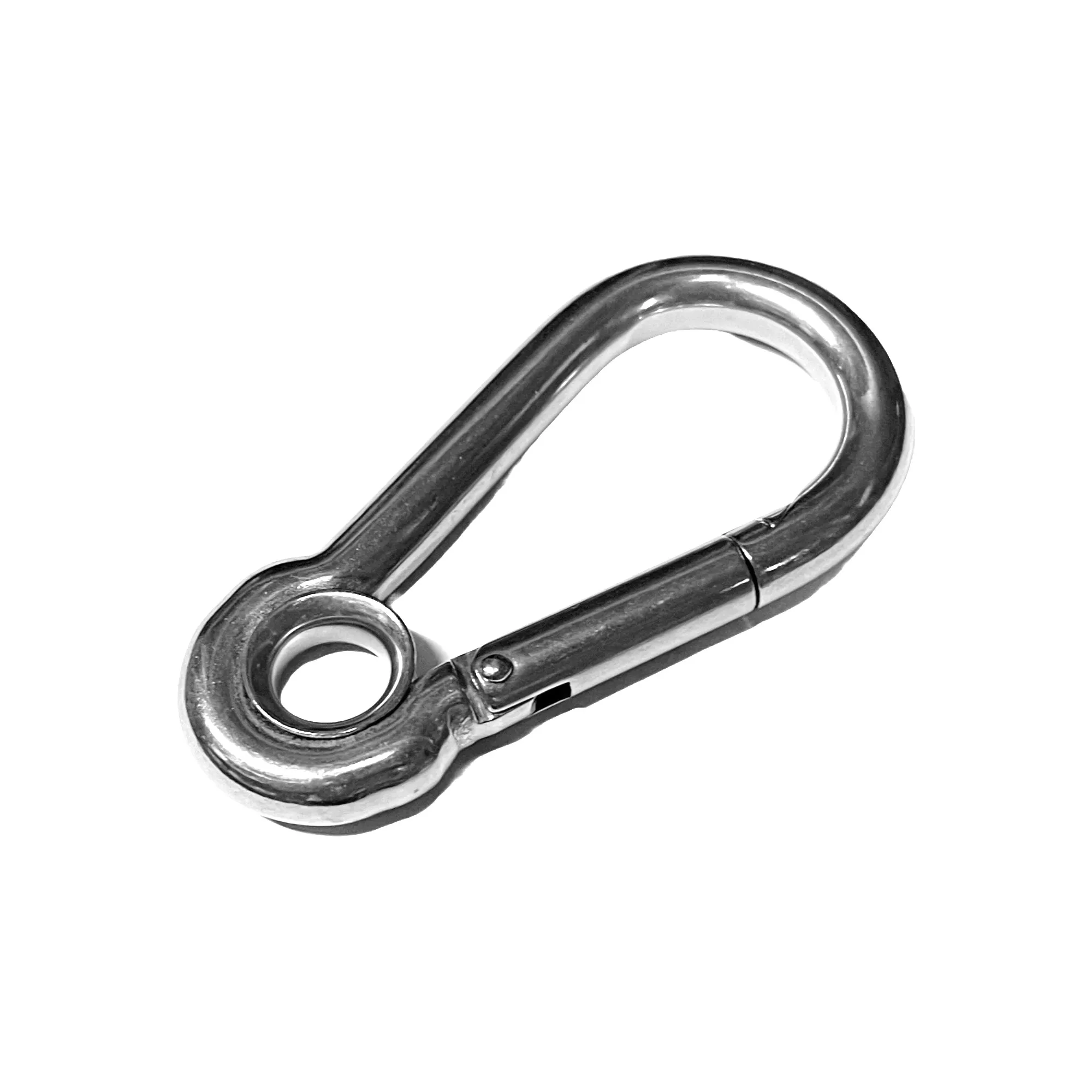 Nirokarabiner mit Auge L 60 mm