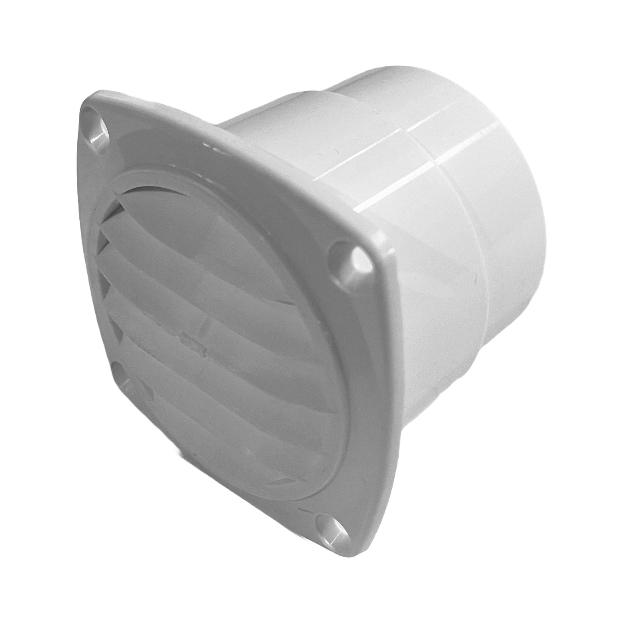 Lüftungsgitter PVC Weiß mit Stutzen Ø 70 mm