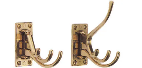 4 Stk. Kleiderhaken Messing