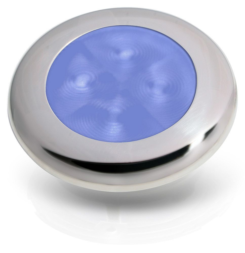 LED Leuchte Slim Line Edelstahl poliert Blau
