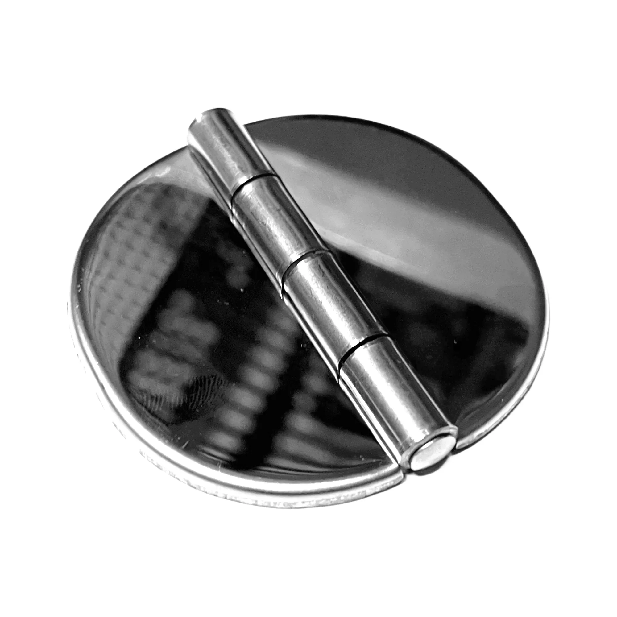Niroscharnier oval mit Abdeckung 65 x 65 mm