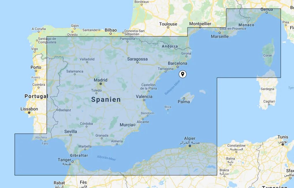 BlueChart G3 regular HXEU010R Spain, Mediterranean Coast