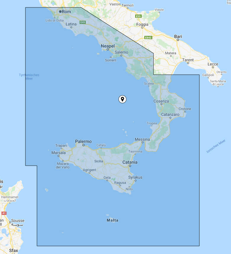 BlueChart G3 Vision small VEU460S Sicily to Lido di Ostia