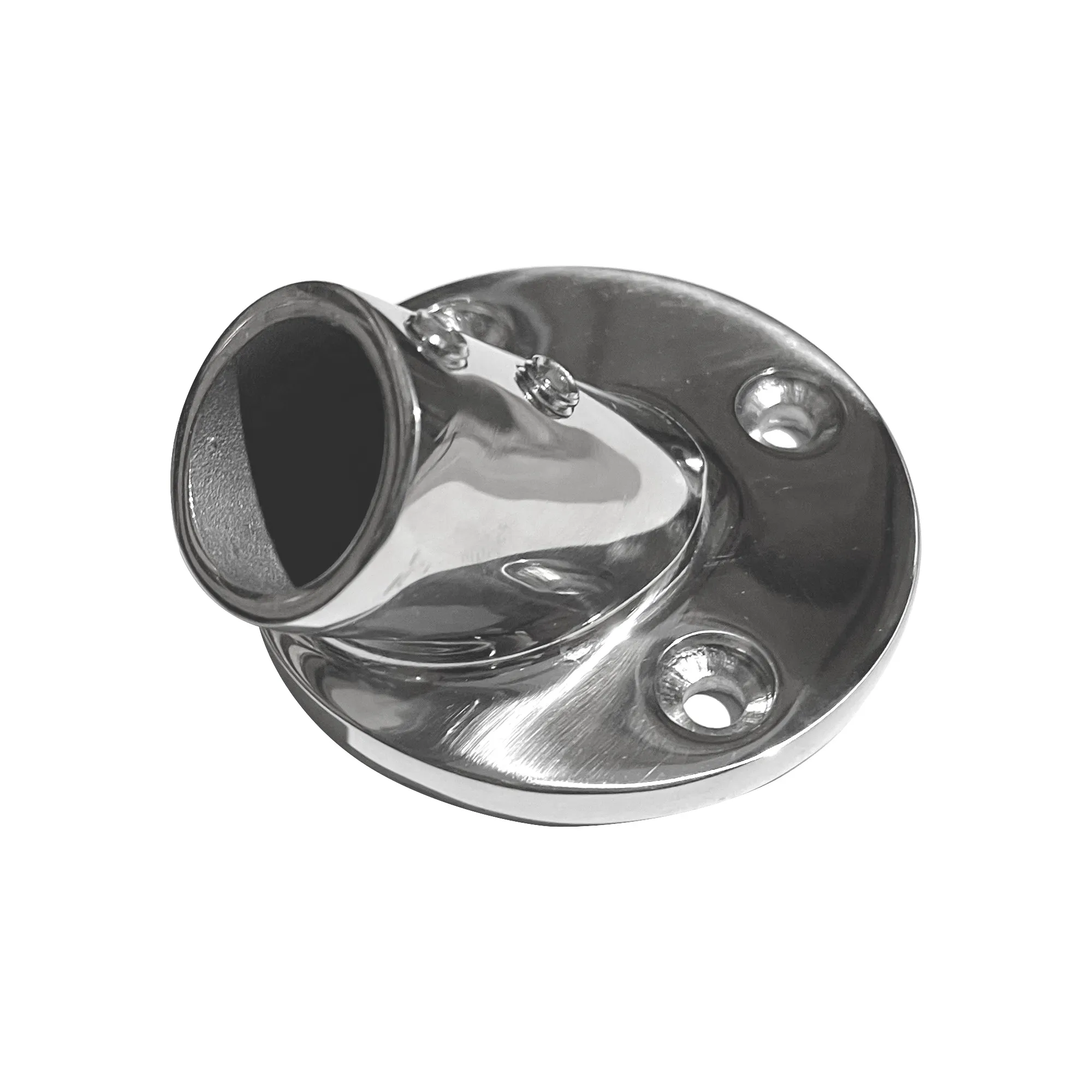 Handrelingfuß Niro Grundplatte Ø 45 mm Winkel 60° Rohr Ø 25 mm