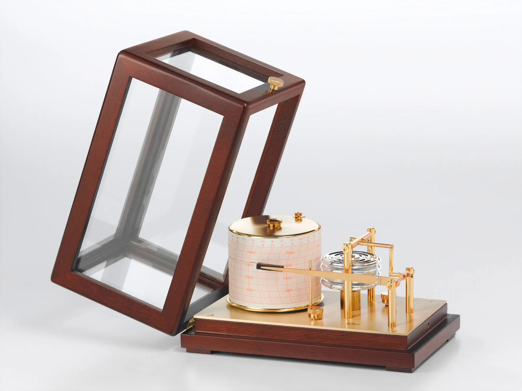 Barograph mechanisch Mahagoni