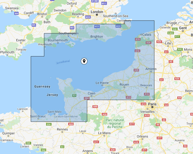 BlueChart G3 Vision small VEU456S English Channel, Central-East