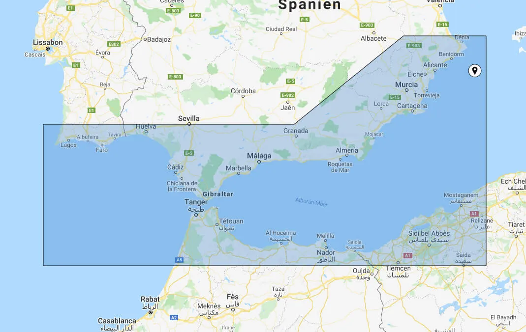BlueChart G3 Vision small VEU455S Alicante to Cabo de Sao Vicente
