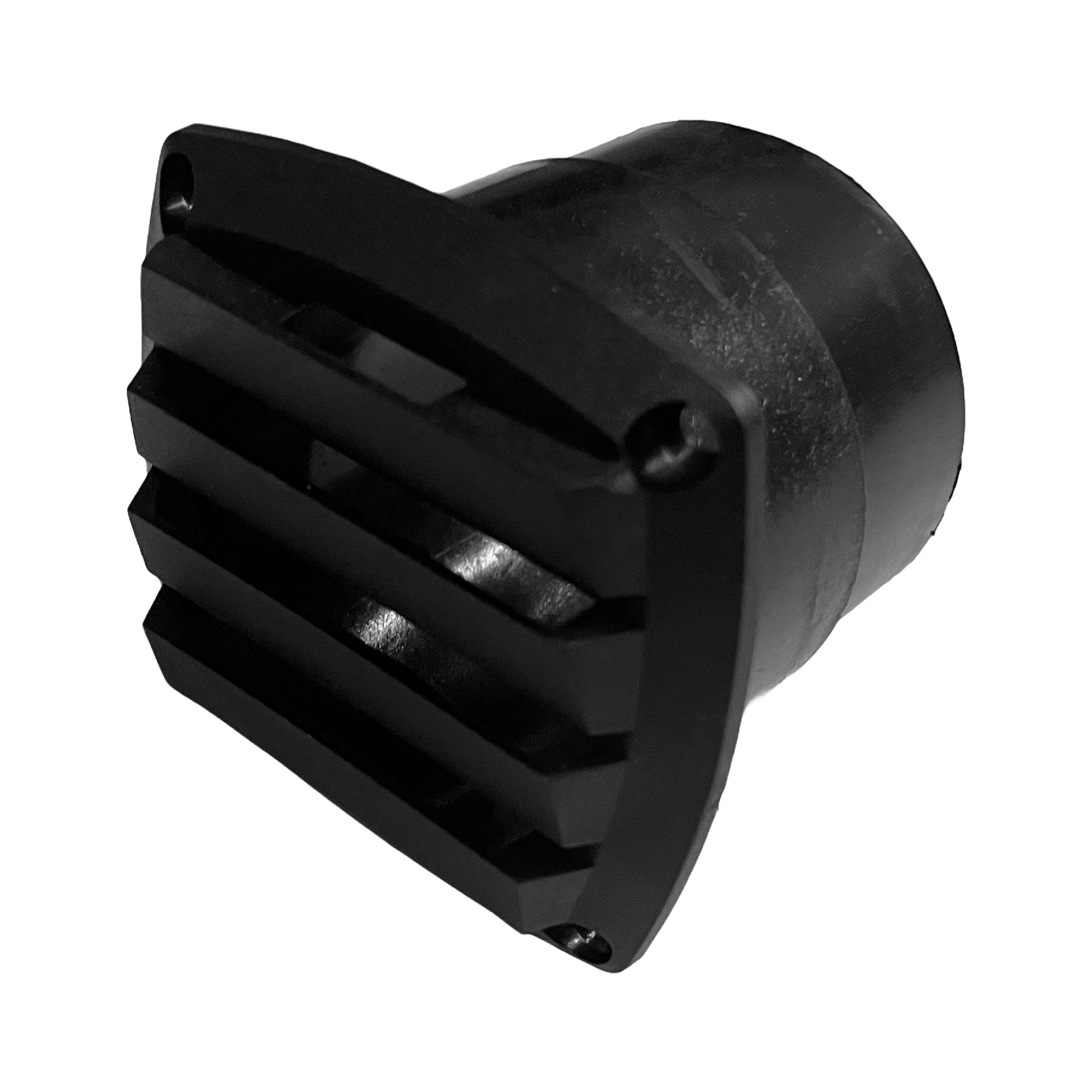 Lüftungsgitter PVC Schwarz mit Stutzen Ø 70 mm