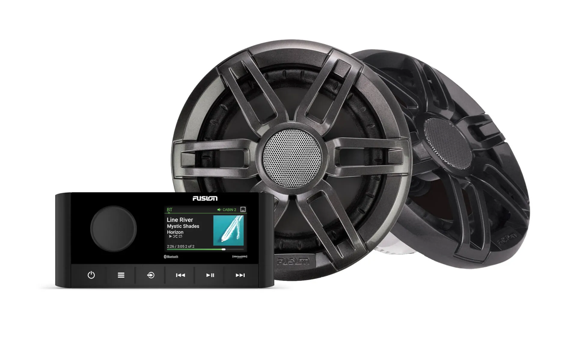 Garmin Fusion Marine Radio RA210 Set Sport mit zwei 6,5" Lautsprecher der XS Serie