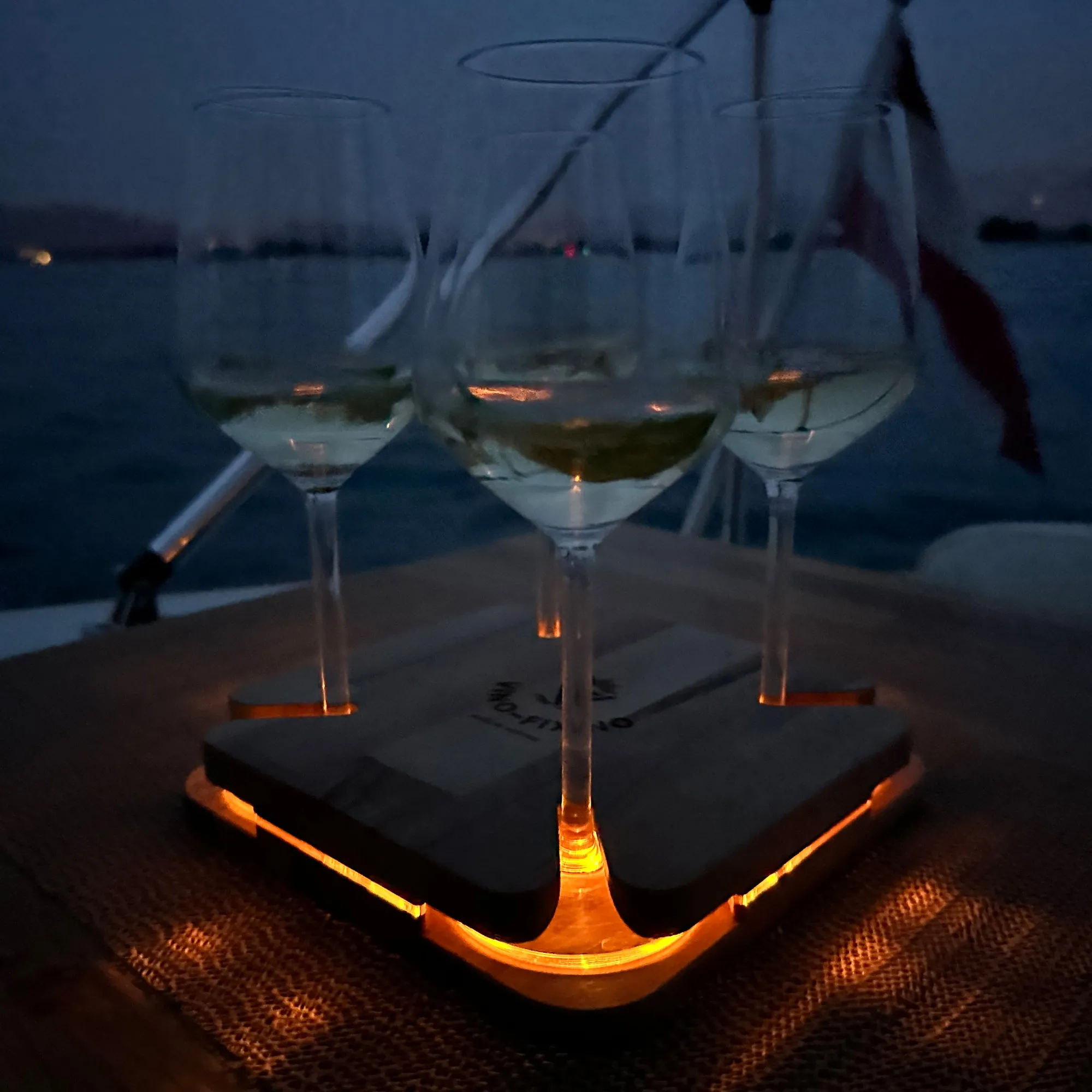 Vino-Fixino Weinglashalter gelbe LED