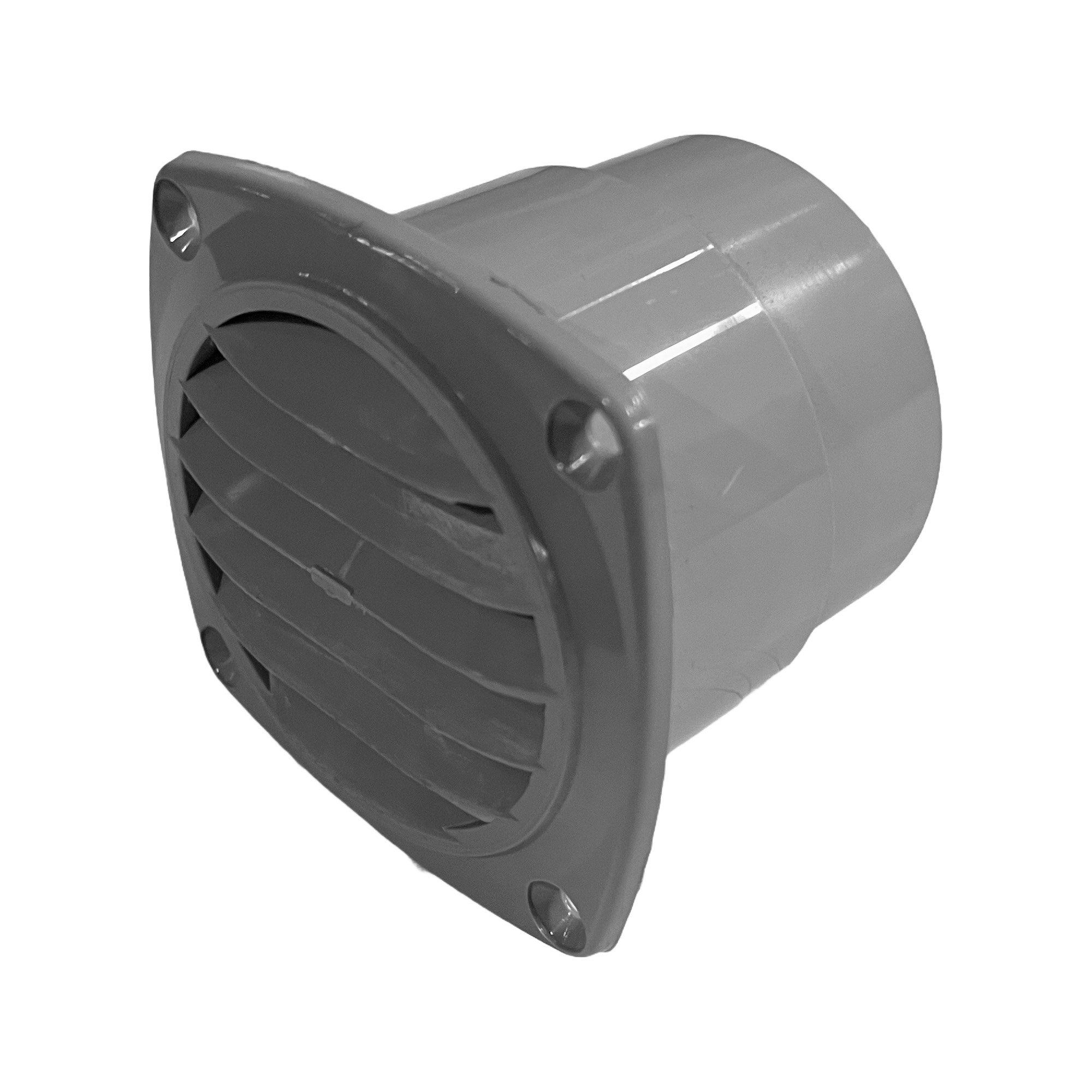 Lüftungsgitter PVC Grau mit Stutzen Ø 70 mm